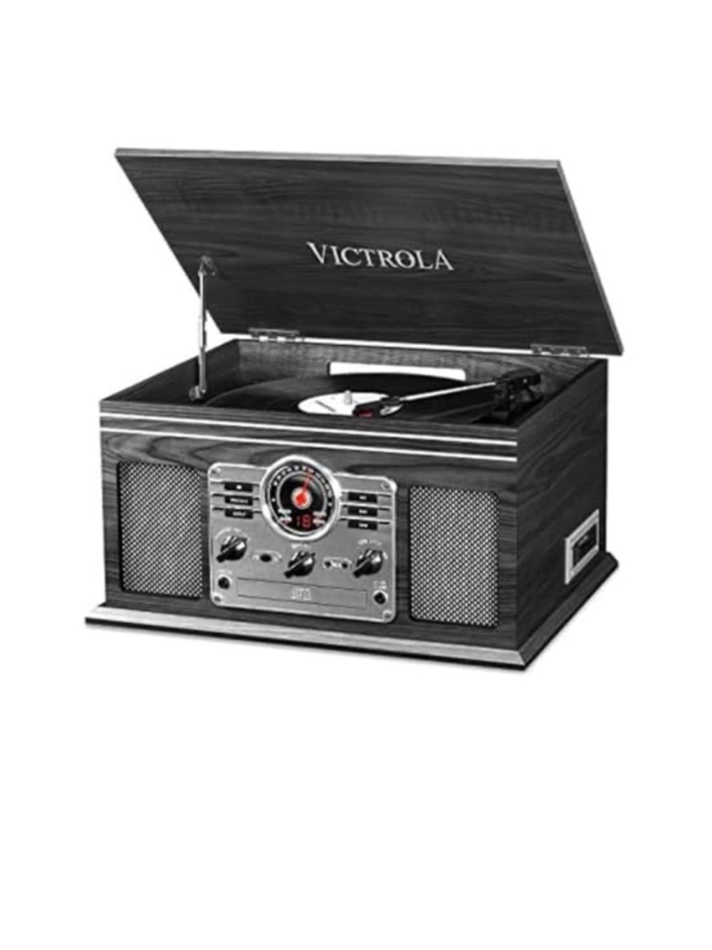 Victrola The Quincy 6-in-1 Bluetooth Record Player, Grey